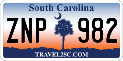 SC license plate ZNP982