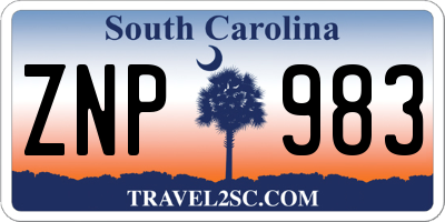 SC license plate ZNP983