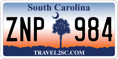 SC license plate ZNP984