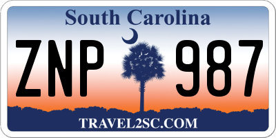 SC license plate ZNP987