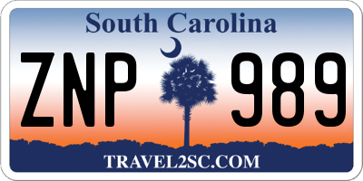 SC license plate ZNP989