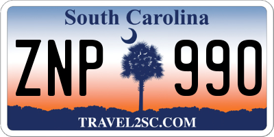 SC license plate ZNP990