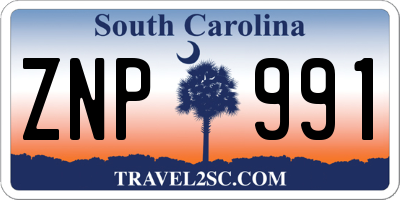 SC license plate ZNP991