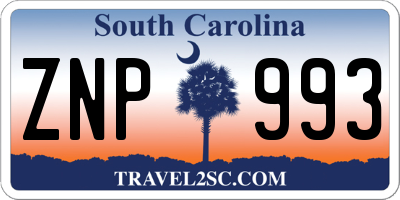 SC license plate ZNP993