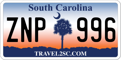 SC license plate ZNP996