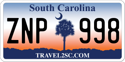SC license plate ZNP998