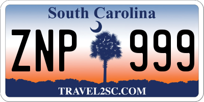 SC license plate ZNP999