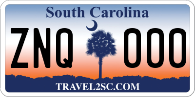 SC license plate ZNQ000