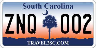 SC license plate ZNQ002
