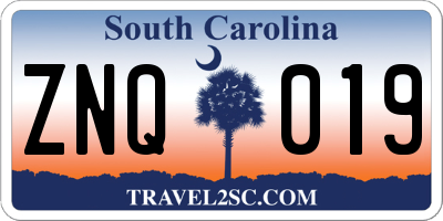 SC license plate ZNQ019