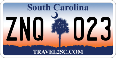 SC license plate ZNQ023
