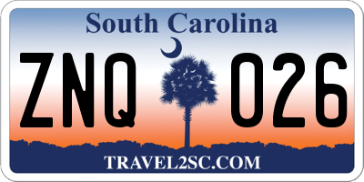 SC license plate ZNQ026