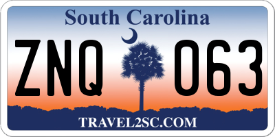 SC license plate ZNQ063