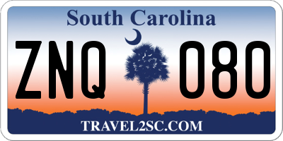 SC license plate ZNQ080