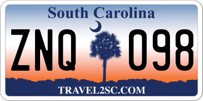 SC license plate ZNQ098