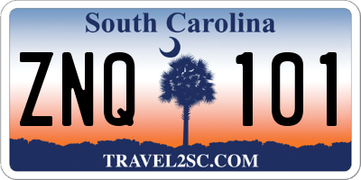 SC license plate ZNQ101