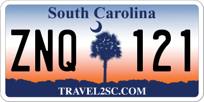 SC license plate ZNQ121