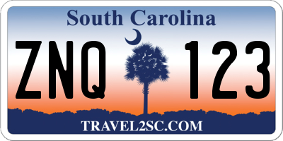 SC license plate ZNQ123