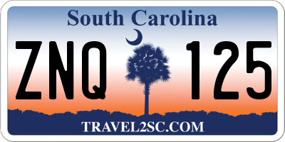 SC license plate ZNQ125