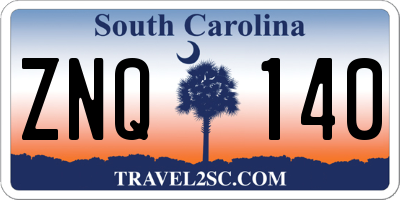 SC license plate ZNQ140