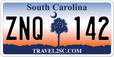 SC license plate ZNQ142