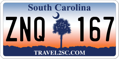 SC license plate ZNQ167