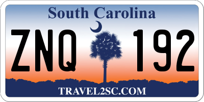 SC license plate ZNQ192