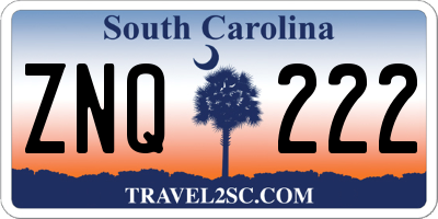 SC license plate ZNQ222