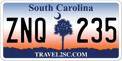 SC license plate ZNQ235