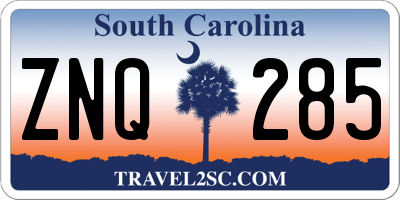 SC license plate ZNQ285