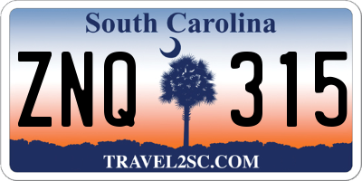 SC license plate ZNQ315