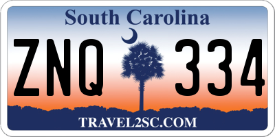 SC license plate ZNQ334