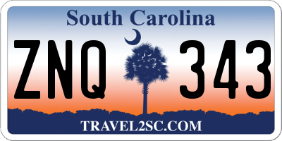 SC license plate ZNQ343