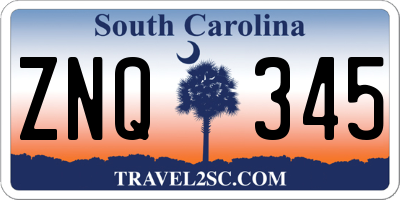 SC license plate ZNQ345