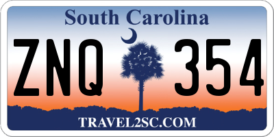 SC license plate ZNQ354
