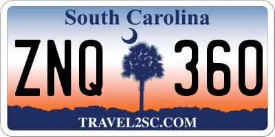 SC license plate ZNQ360