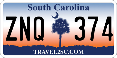 SC license plate ZNQ374