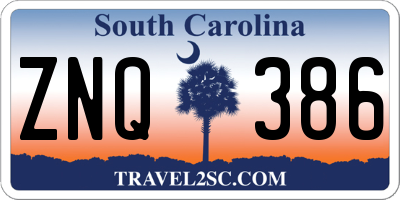 SC license plate ZNQ386