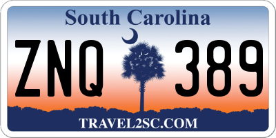 SC license plate ZNQ389