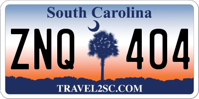SC license plate ZNQ404