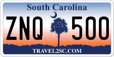 SC license plate ZNQ500