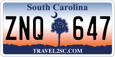 SC license plate ZNQ647