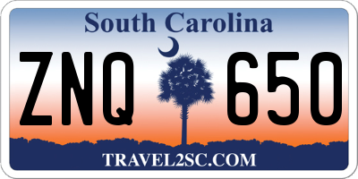 SC license plate ZNQ650