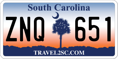 SC license plate ZNQ651