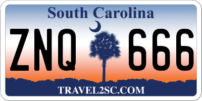 SC license plate ZNQ666