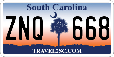 SC license plate ZNQ668
