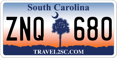 SC license plate ZNQ680