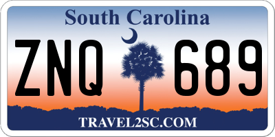 SC license plate ZNQ689