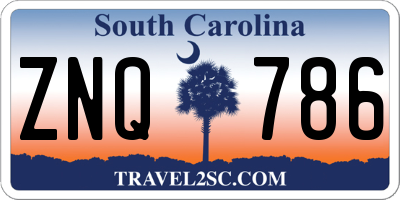 SC license plate ZNQ786