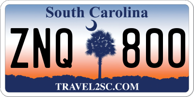 SC license plate ZNQ800